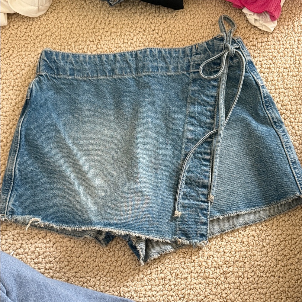 Free People Denim Wrap Women Shorts